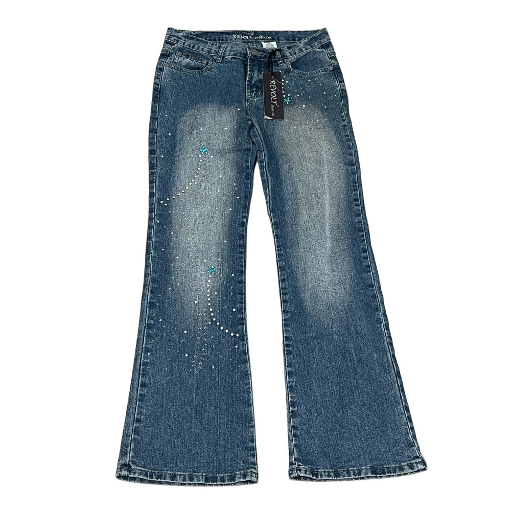 NEW Revolt Jeans,‎ Rhinestone Bling, size 9, #533-T